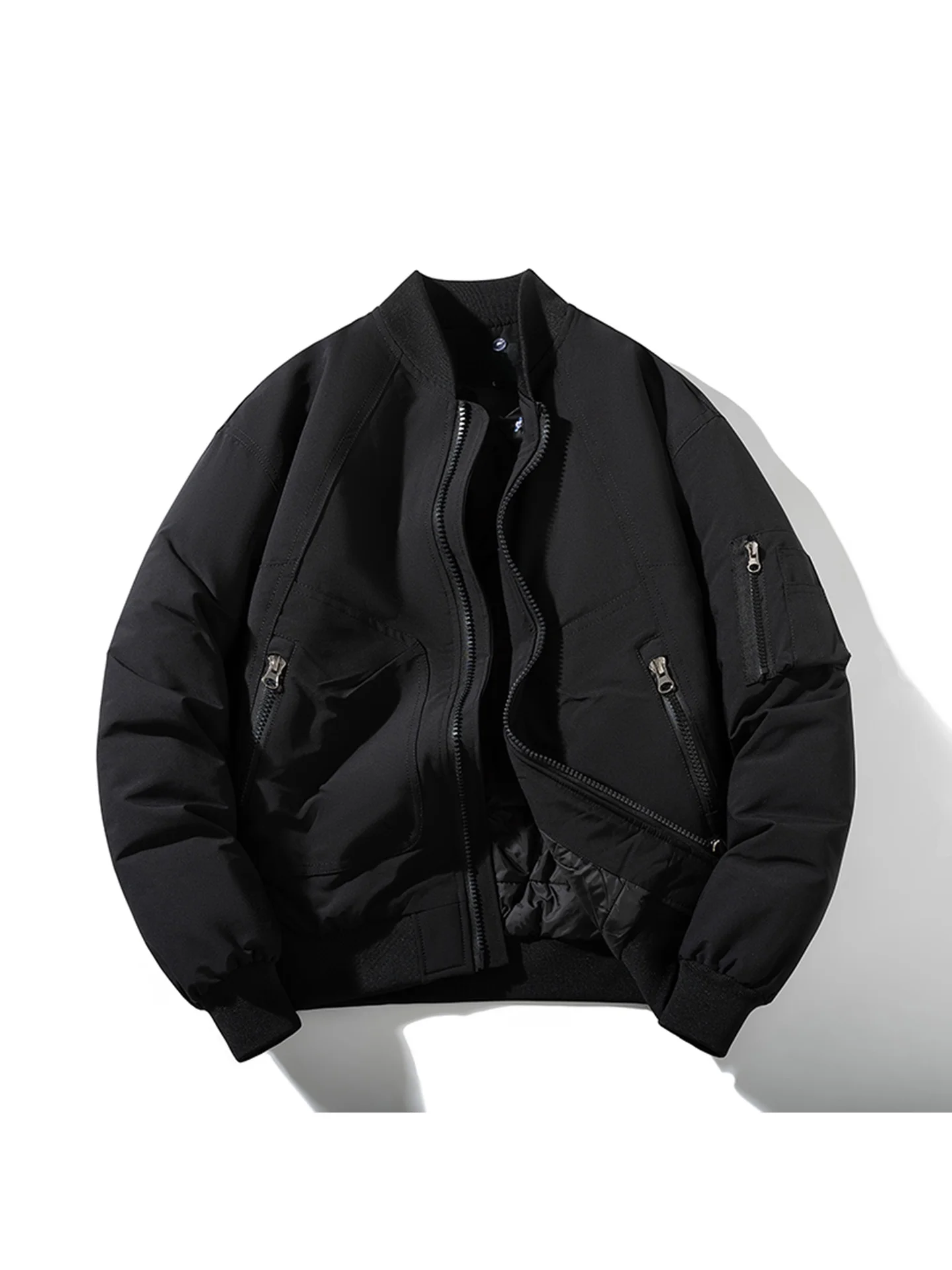 

Loose Fit Cotton Pilot Jaet MA Men's Casual Baseball Sle Workwear Coat Warmth Teenage Thiened Long Sve Zipper