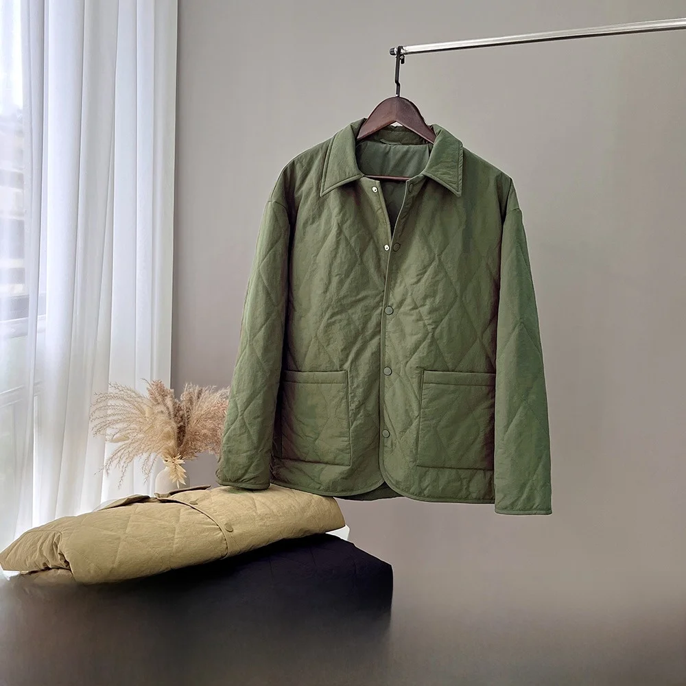 

Pookytage, мужское легкое стеганое хлопковое пальто свободного кроя, классическое американское пальто, осенне-зимнее пальто для пар, винтажное повседневное пальто