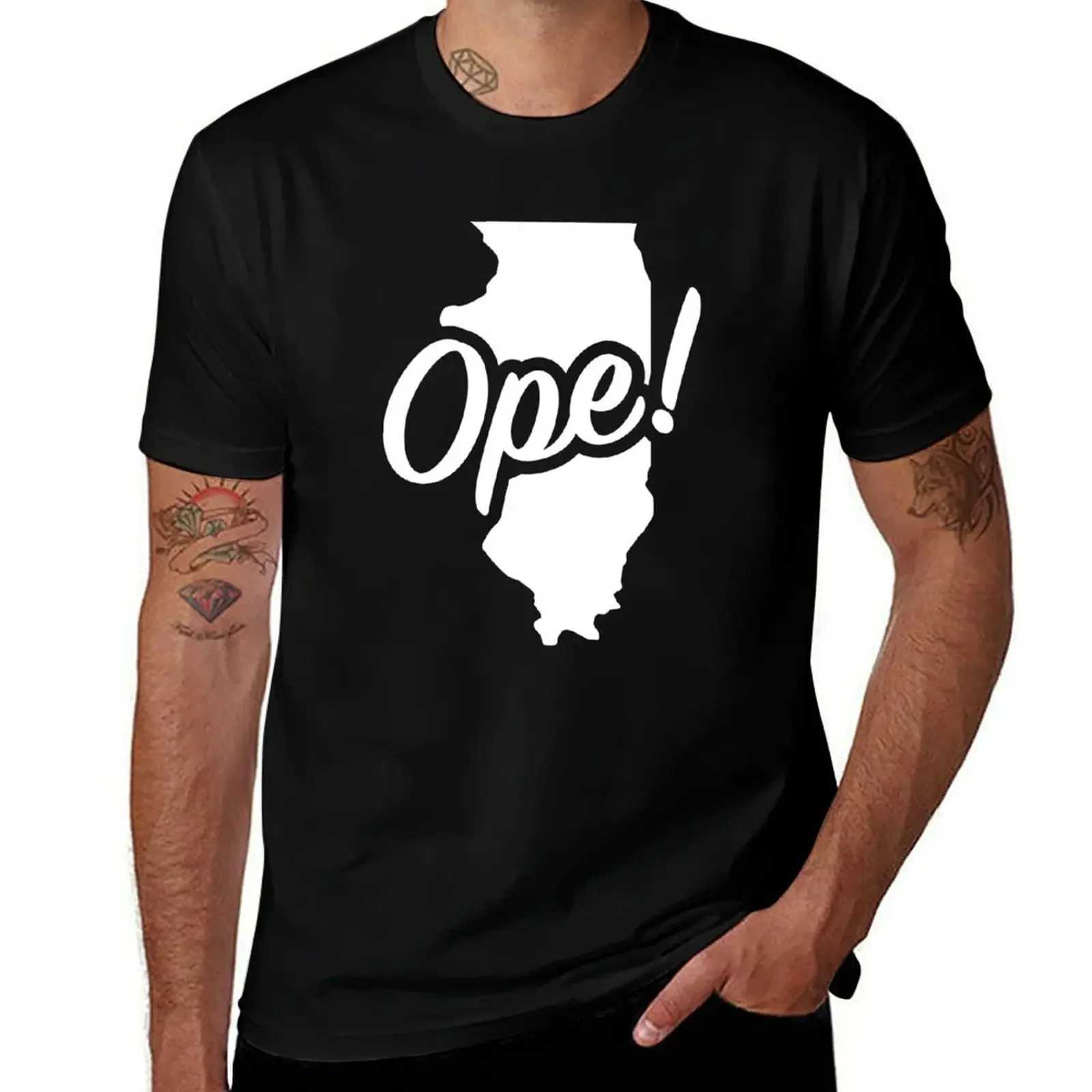 Ope! Illinois (White) Midwest State Fun Phrase Saying T-Shirt oversizeds valentines clothes slim fit t shirts for men