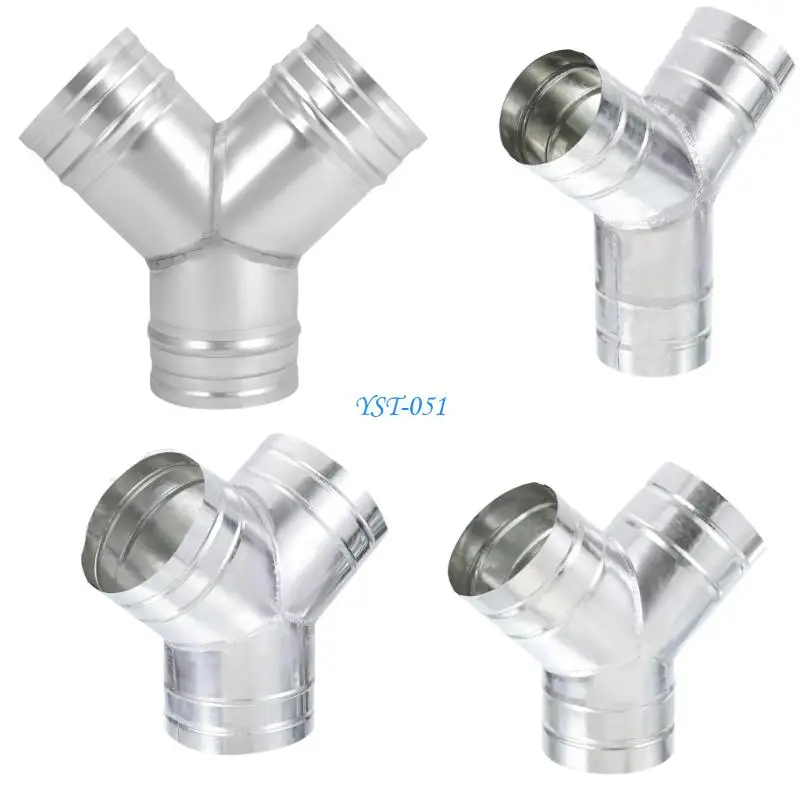 E15A Extended Use 45 Degree Y Shaped Galvanized Steel Air Duct For Multiple route Needs