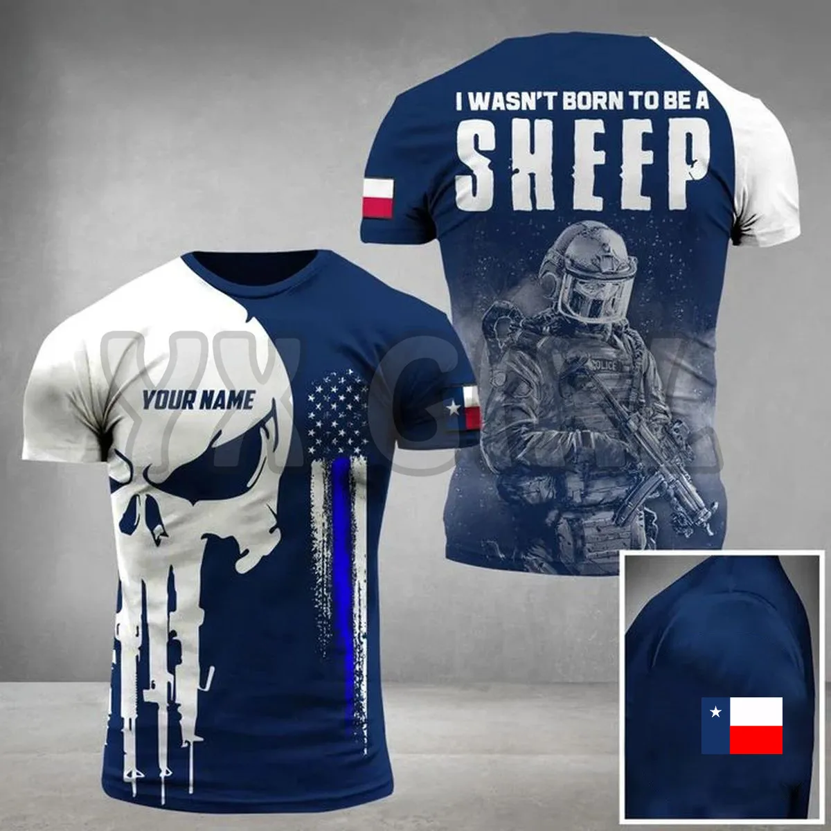 2022 Summer Fashion Personalized Alabama Police I Wasn Born To Be A Sheep 3D All Over Printed Tee Tops shirts Unisex Tshirt