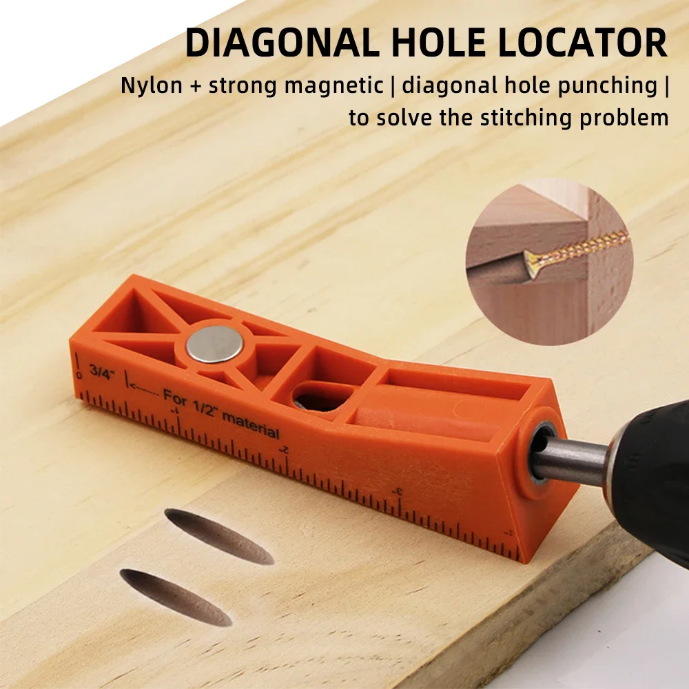 Carpintaria angular Hole Locator, Broca com Magnet Guide, Hole Fixture, Posicionamento Acessórios