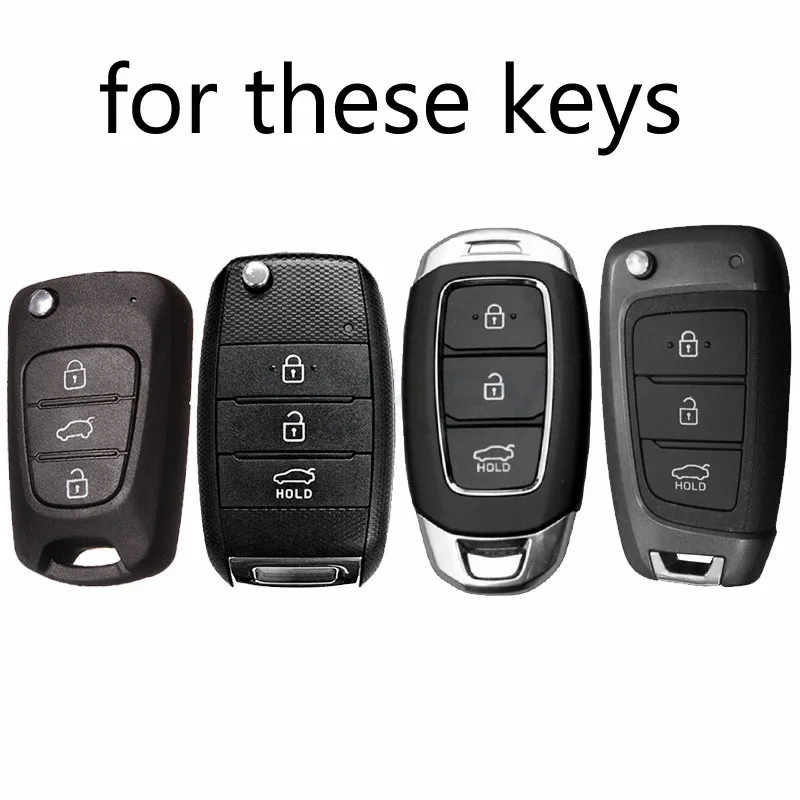 Silicone Key Case For Hyundai Solaris 2 i20 i30 i35 Azera Elantra Santa Fe For Kia Rio Soul Sportage Carens Sorento Ceed Cover