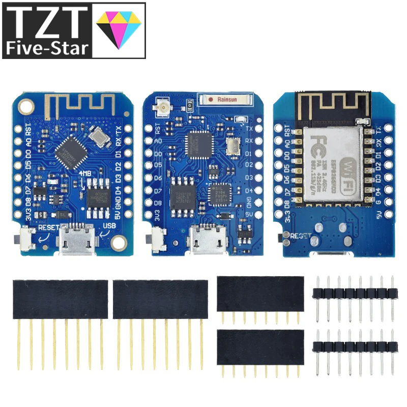 TZT WeMos D1 Mini Pro V3.0 NodeMcu 4 Мб/16 Мб байт Lua WIFI Интернет вещей макетная плата на основе ESP8266 CH340G Nodemcu V2