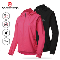 QUESHARK Women Windproof Waterproof Reflective Cycling Jacket MTB Bicycle Long Sleeve Windbreaker Sleeveless Vest Bike Coat