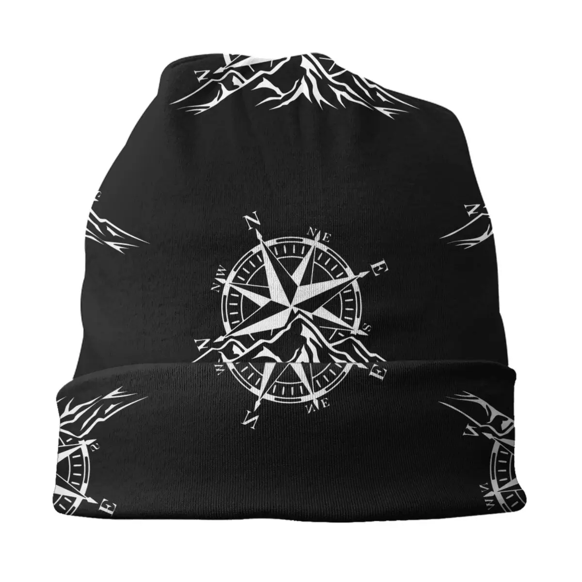 Gorro de punto con brújula de aventura de montaña para hombre y mujer, gorro cálido de invierno, Unisex