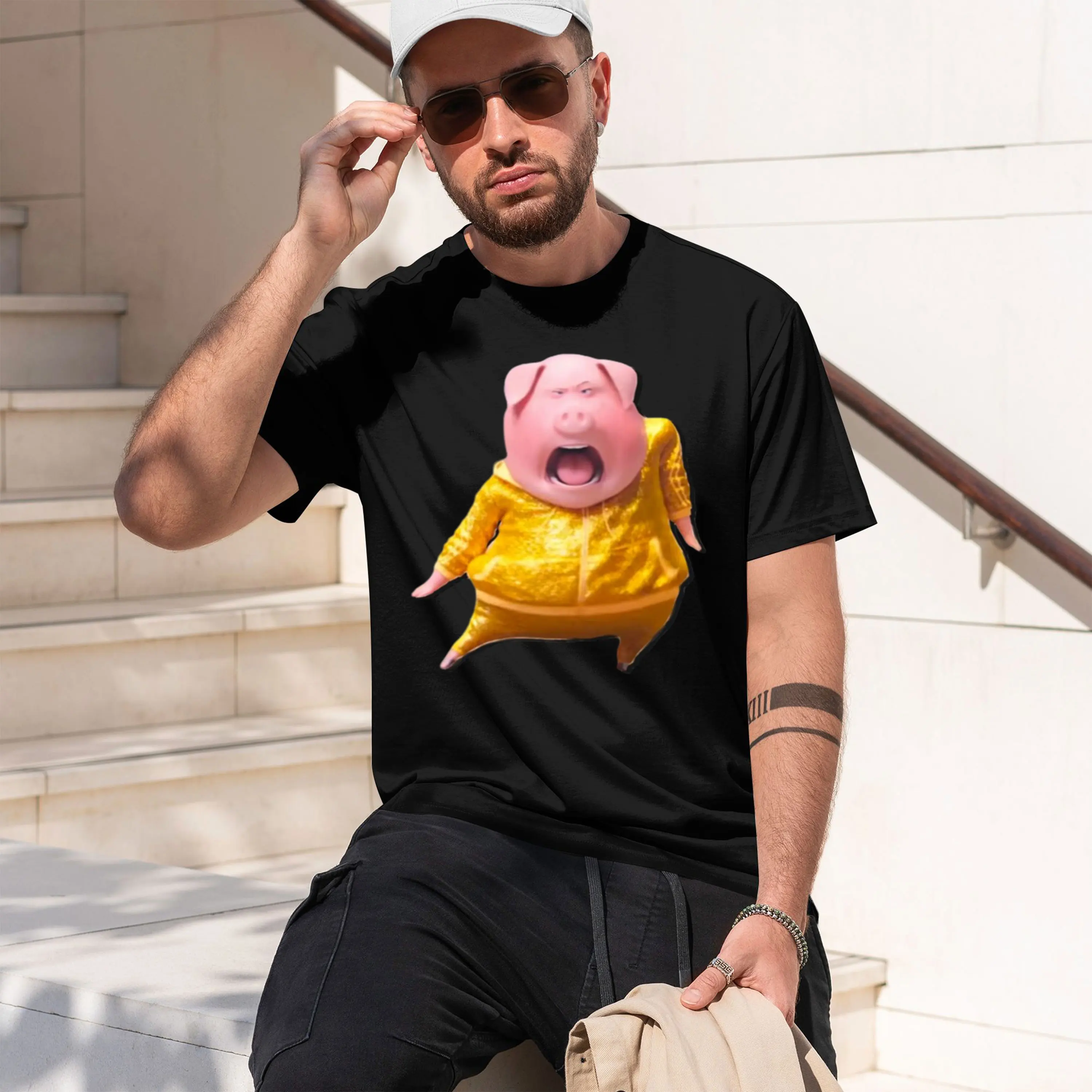 GUNTER Sticker 2026 Nuevo modelo Camiseta de manga corta con cuello redondo para hombre, informal, clásica, en varios colores y tallas para uso diario All-Da