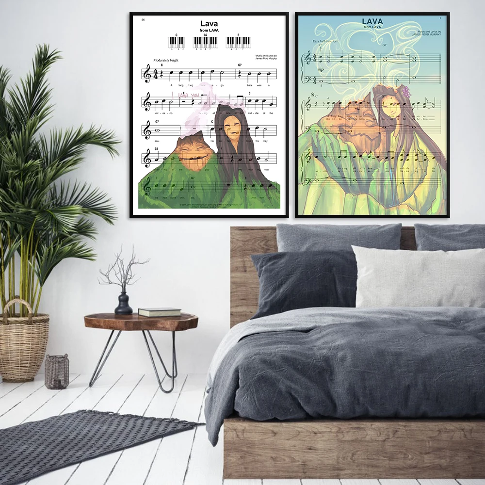 

Disney Pixar Lava Sheet Music Art Print Canvas Painting Poster Cartoon Animation Picture For Gift Living Room Home Decor Cuadros