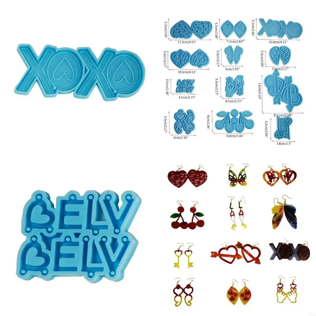 

Серьги на День святого Валентина, форма для серег из эпоксидной смолы, серьги-капельки, силиконовая форма, сделай сам, ювелирные