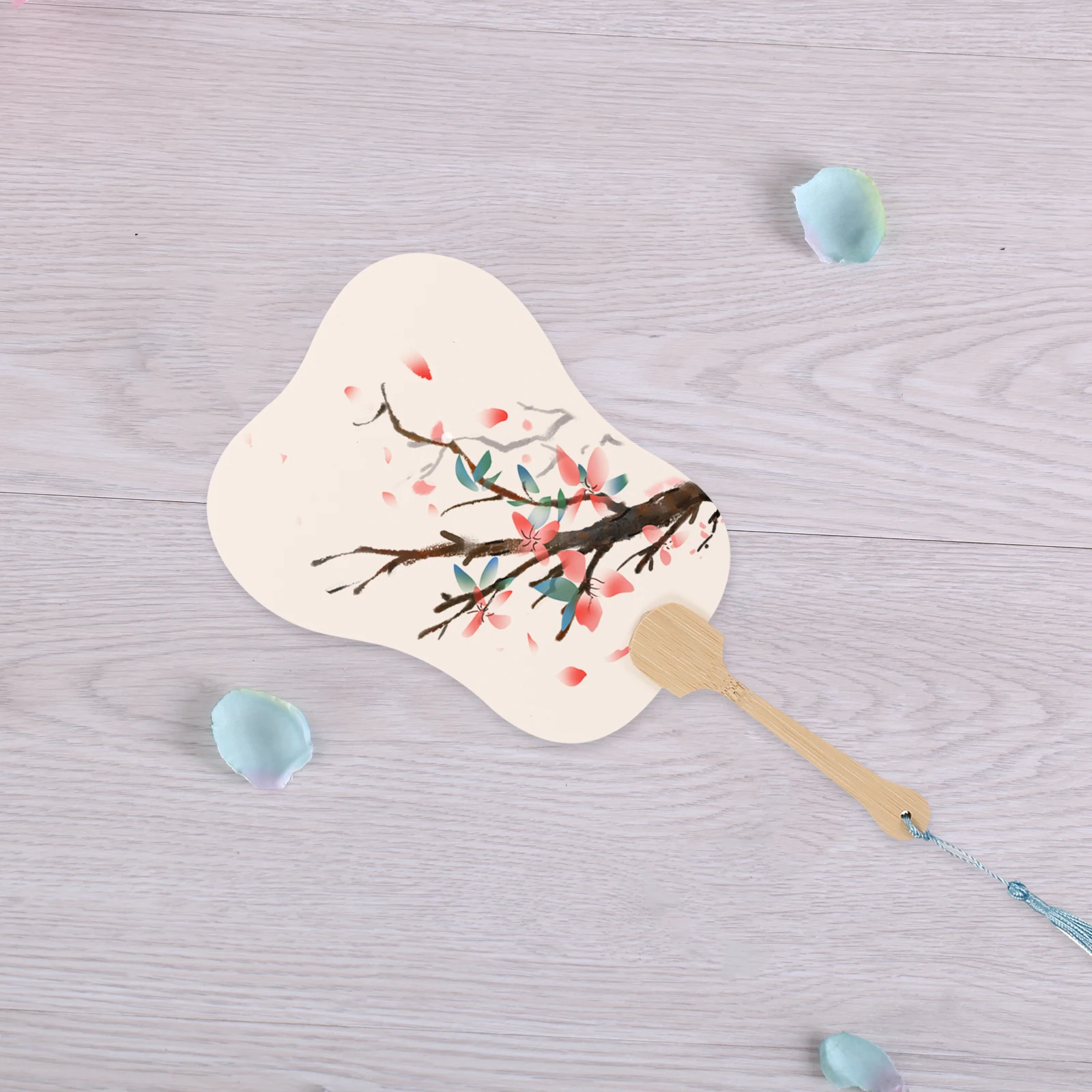 

5 Pcs Paper 21cm Round Paper H held Rice H held Blank H Fans Kids Painting Traditional H Fans for Decoration