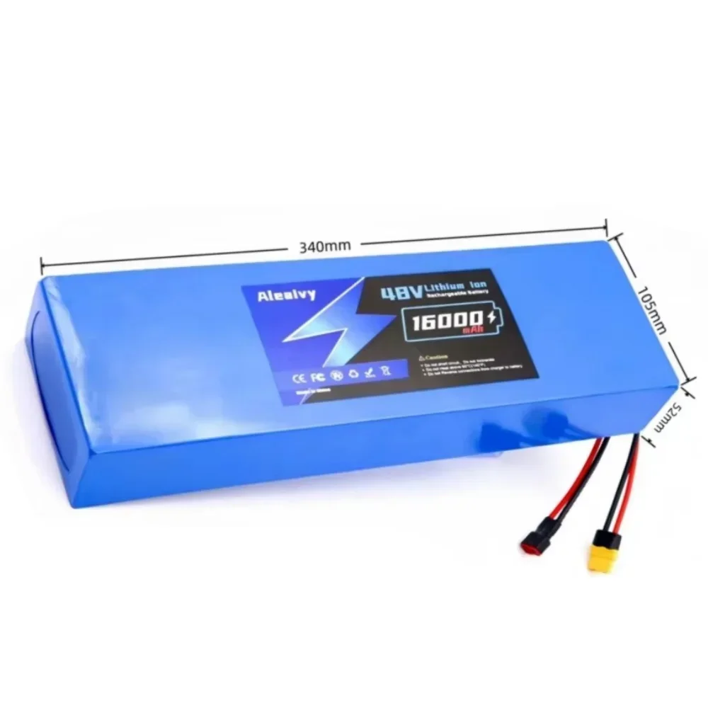 High Capacity 48V 16000mAh Li-ion Battery Pack 13S5P with Built-in BMS, Rechargeable Power Supply for Scooter Skateboard