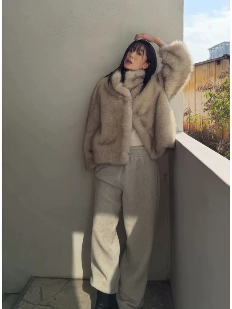   بنطال رياضي شتوي Fce مع حروف مطرزة، متعدد الاستخدامات، فضفاض، مقاس l، سروال طويل مستقيم الساق للنساء