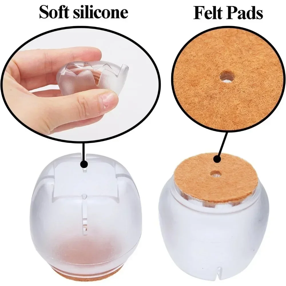 Bottom Protector Furniture Table Cover Non-slip Chair Round Silicone Chair Leg Cap Foot Pad Floor 16 Pieces Rubber Foot Cap