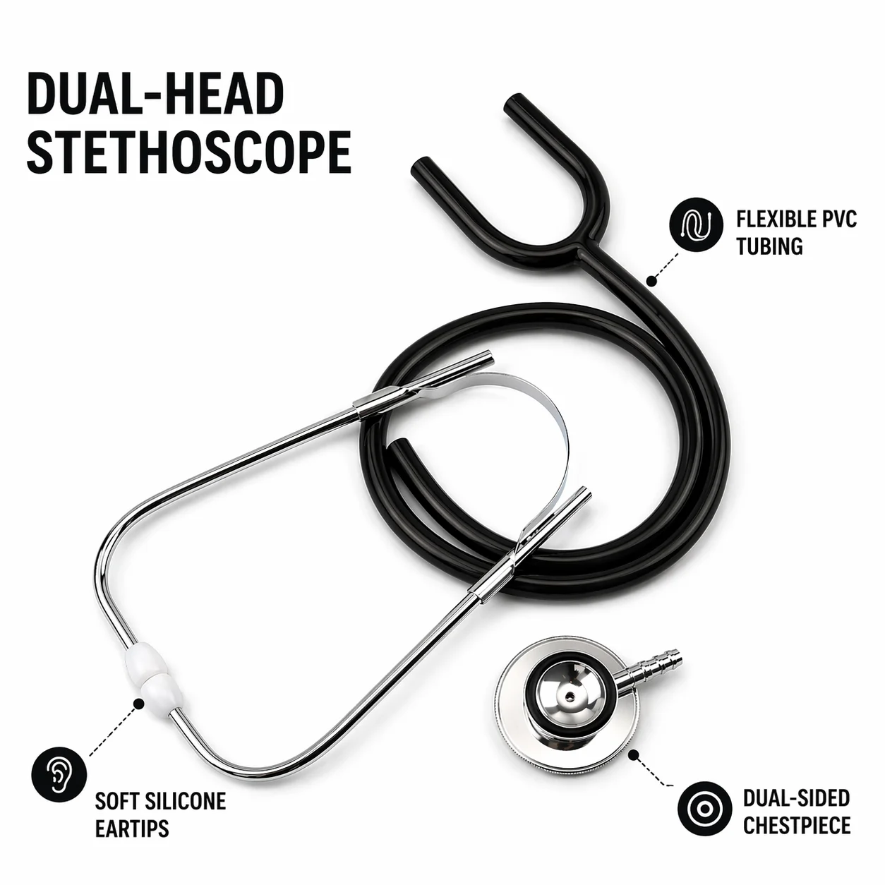 2026 Portable Household Dual Head Stethoscope Cheap Medical Stethoscope For Medical Student Cardiology Medical Equipment Devices