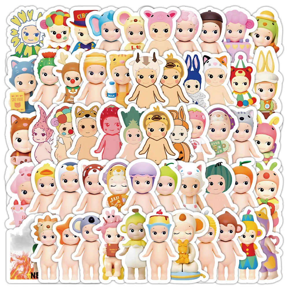 10/30/50/100pcs Sonny Angel Cartoon Stickers Cute Graffiti Decals Decoration DIY Water Bottle Luggage Phone Sticker for Kids Toy