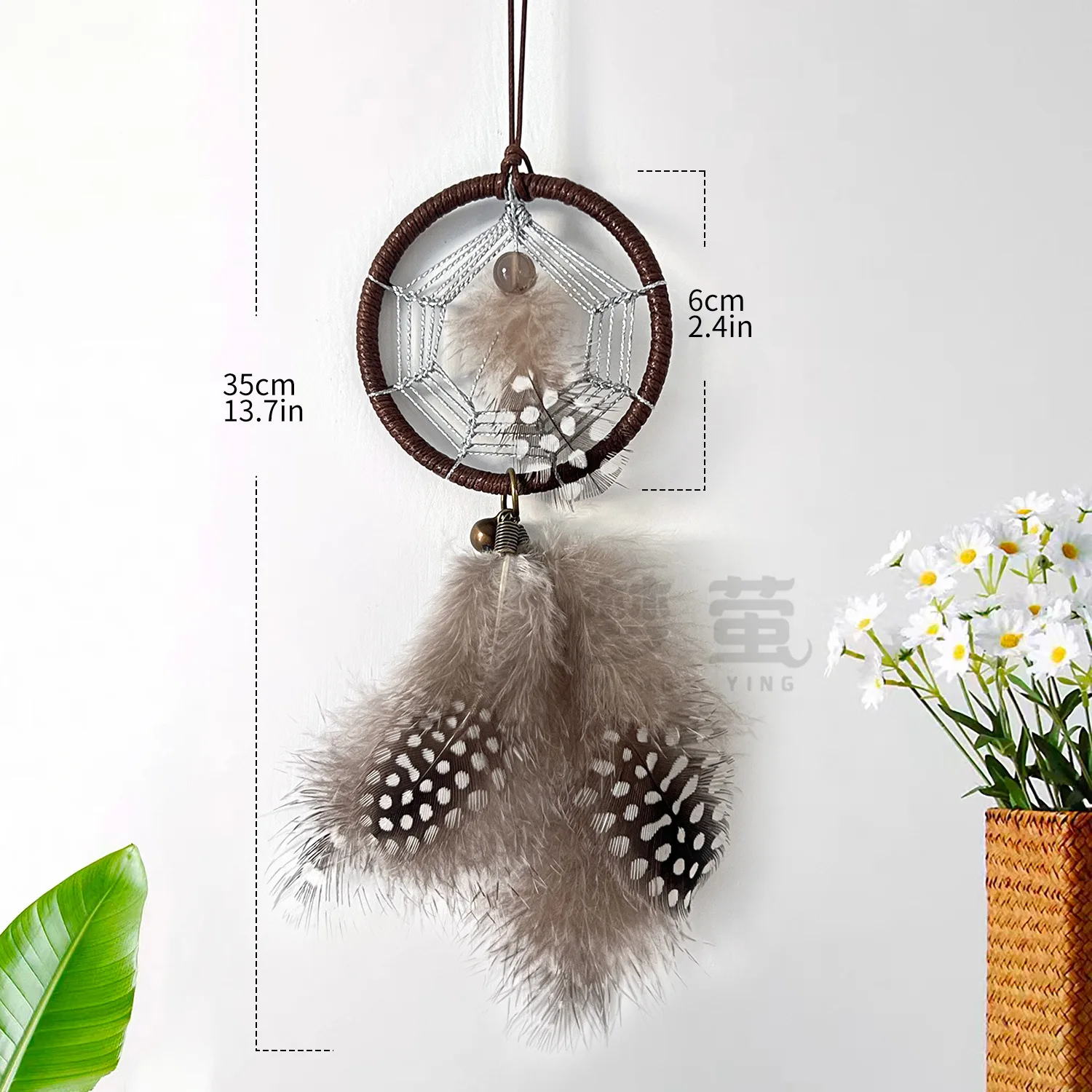 Vintage Pearl Wool Automobile Hanging Ornament tessuto a mano Dreamcatcher Car piccoli ornamenti prodotto finito