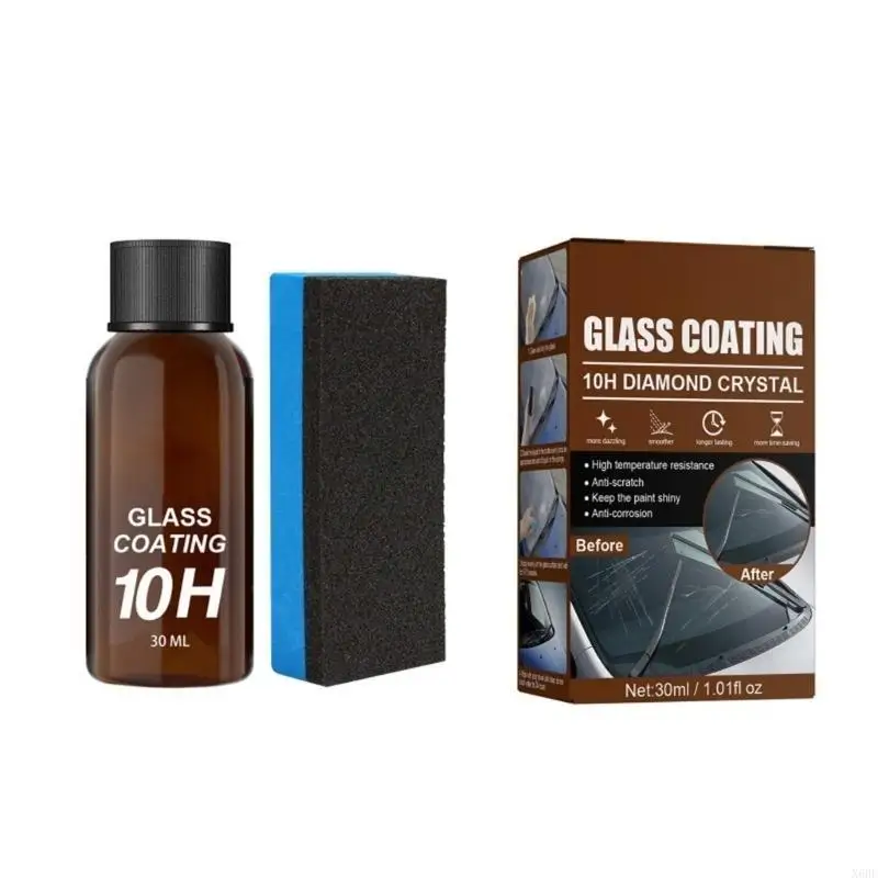 X6HF Anti Glares Automotive Glass Coating 30ml Sponge Applicator Included Heat & Cold Resistant for Enhanced Visibility