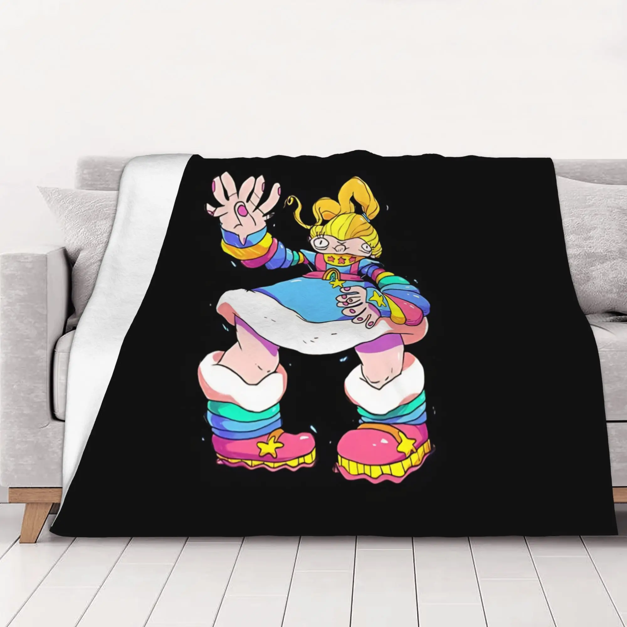 1PC Home Cute Room Decor vintage rainbow girl Blanket Throw Blanket R-Rainbow Brite Novelty Warm Blanket All Season