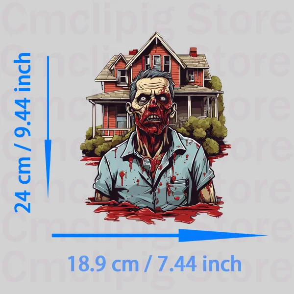 Halloween Horror Zombies Iron-on transfers for clothing stripes for jeans DIY patches for children Applique for clothes