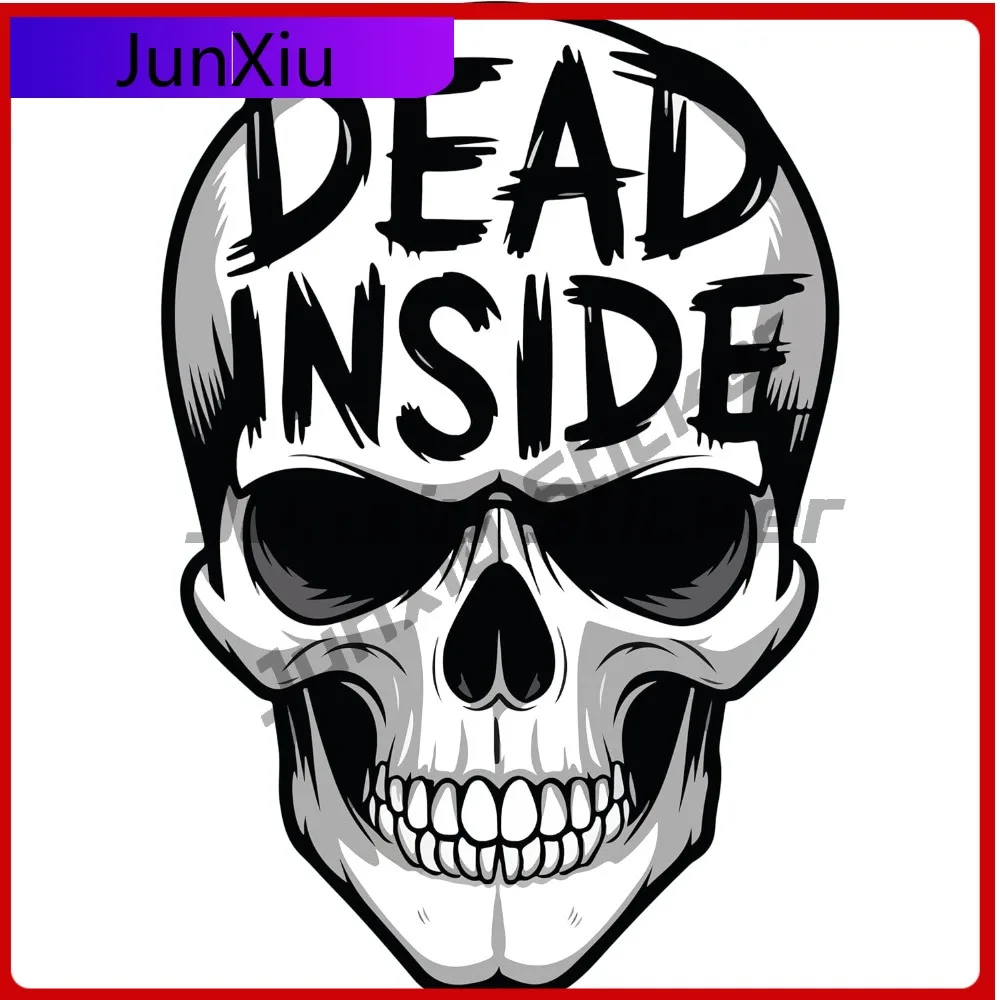 Dead Inside Skeleton Sticker Vinyl Waterproof Refit Decal Accessories For Car Camper Windows Laptop Wall Bumper Sticker Camping