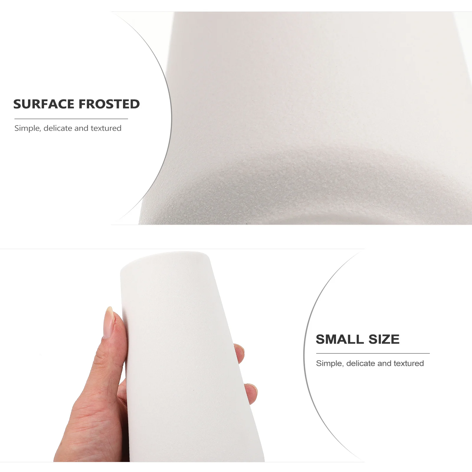 

1Pcs Ceramic Flower Vase Simple Frosted White Decorative Vase for Home Desktop Ornament Flower Holder Ceramic Artware