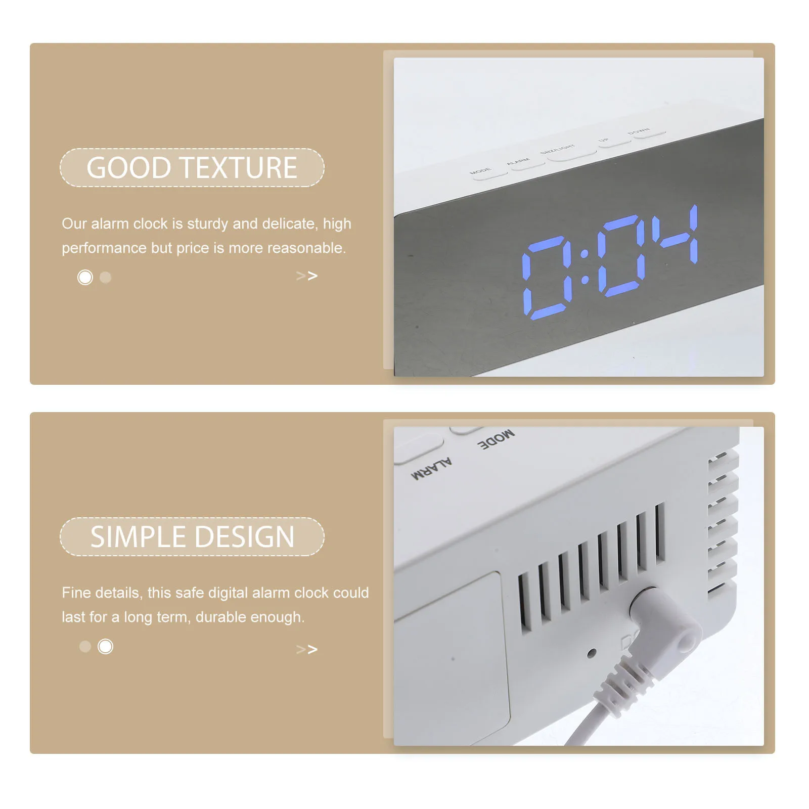 

Digital Mirror Alarm Large Display Led Desktop Clock For Bedroom Home Multi Functional Table Electronic Clock Quiet