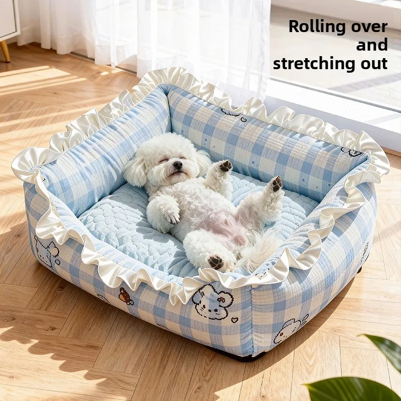 Spring and summer dog houseinsPet lace sofa bed for small dogs, detachable cooling cat bed, pet nest