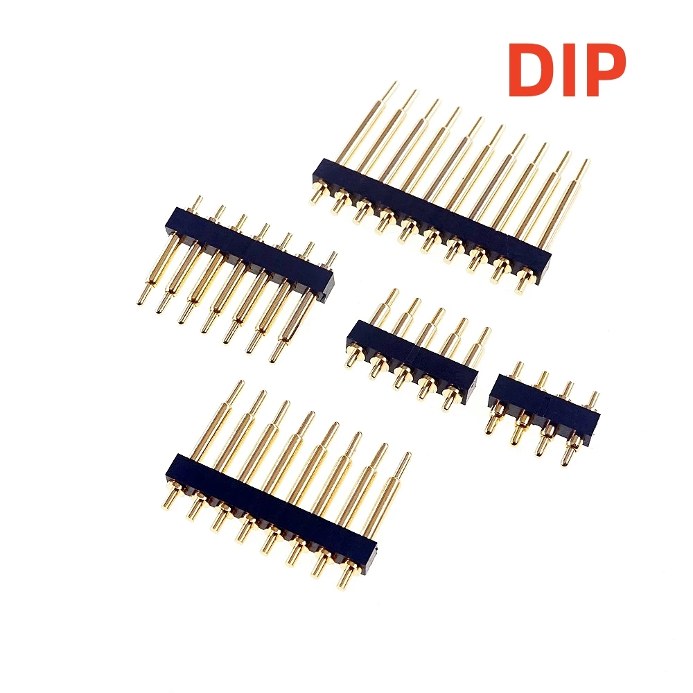 5 pcs SMD DIP Pogo Pin Connector Pogopin Battery Spring Loaded Contact Test Probe Power Charge Pins 2.54 Grid 4-20.5 mm High