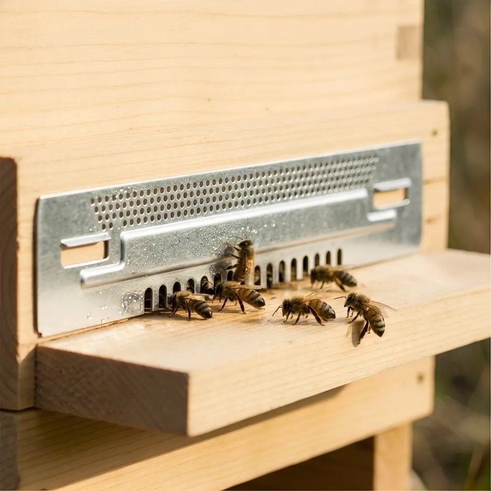 Galvanized Iron Beehive Mouse Guard Detachable Escapeproof Entrance Reducer Nontoxic Beehive Sliding Gate Beekeeping