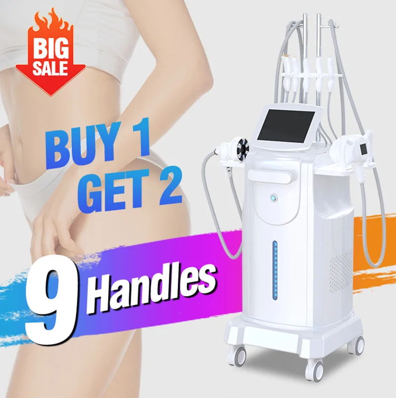 9 in 1 Vela Vacuum Roller Slimming Machine Vela Slimming Cavitation Body Shaping Machine Cellulite Reduce Skin Tightening Device