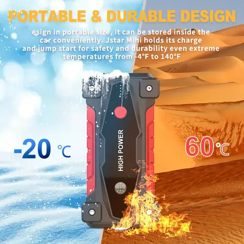 2500A कार पावर बैंक जंप स्टार्टर पोर्टेबल इमरजेंसी स्टार्टर 1.59 गैलन ऑटो कार बैटरी चार्जर बूस्टर 12V QC3.0 LED लाइट के साथ 10 best sales बैटरी जम्पर - №3