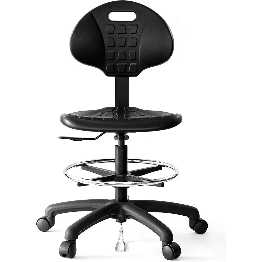 Anti-Static Ergonomic PU Chair with Adjustable Height for Heavy-Duty Use and Easy Cleaning
