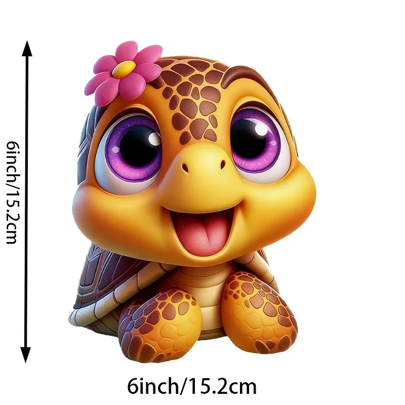 6-Inch Turtle Girl Pattern Premium Waterproof Vinyl Stickers, Suitable for Cars, Laptops, Bottles, Trucks Motorcycles, Windows