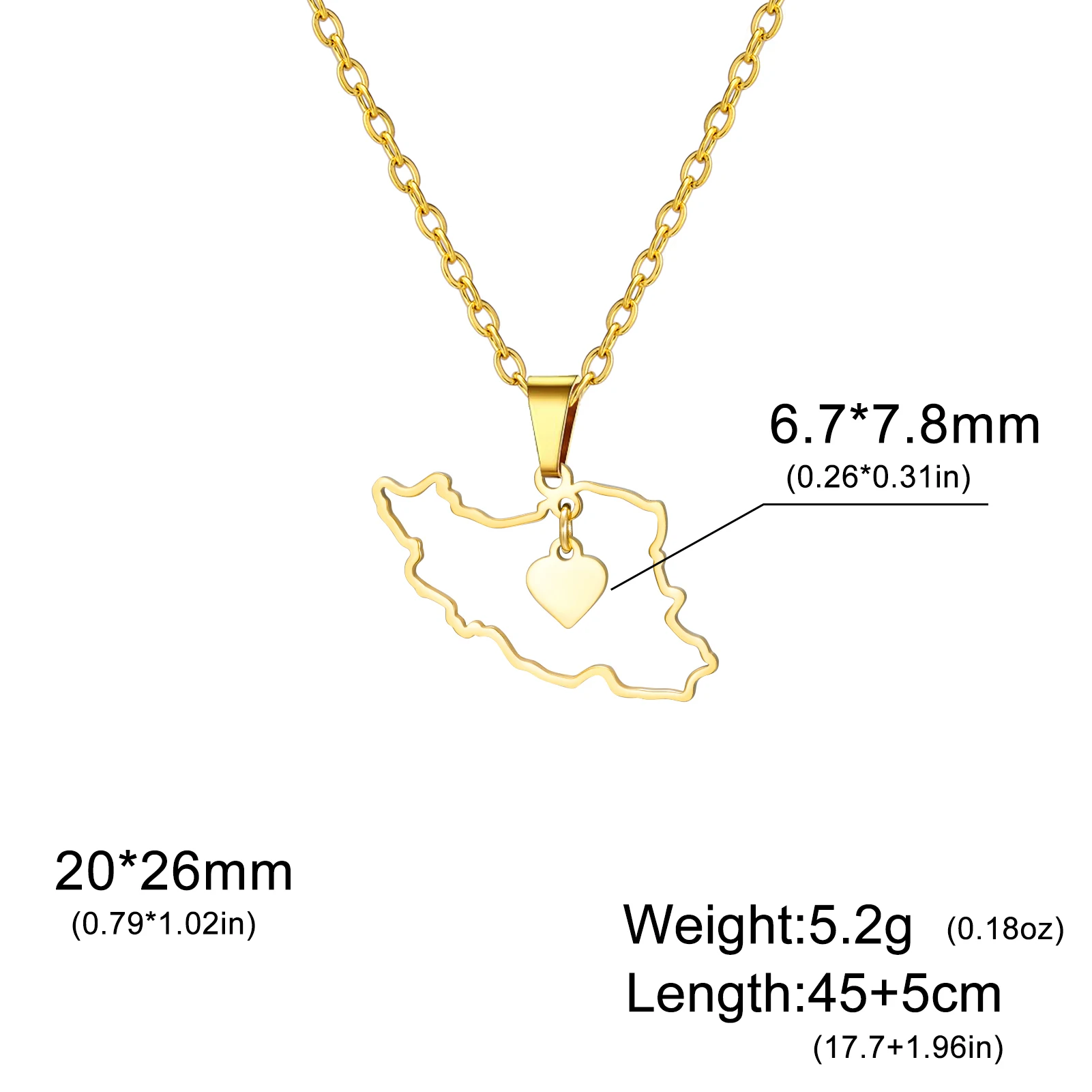 Kkjoy Iran-Karte, blaue Emaille-Anhänger-Halskette, Edelstahl, Iran-Landkarte, Wahrzeichen, Geschenk für Männer und Frauen, zierlicher Schmuck – Detail 3