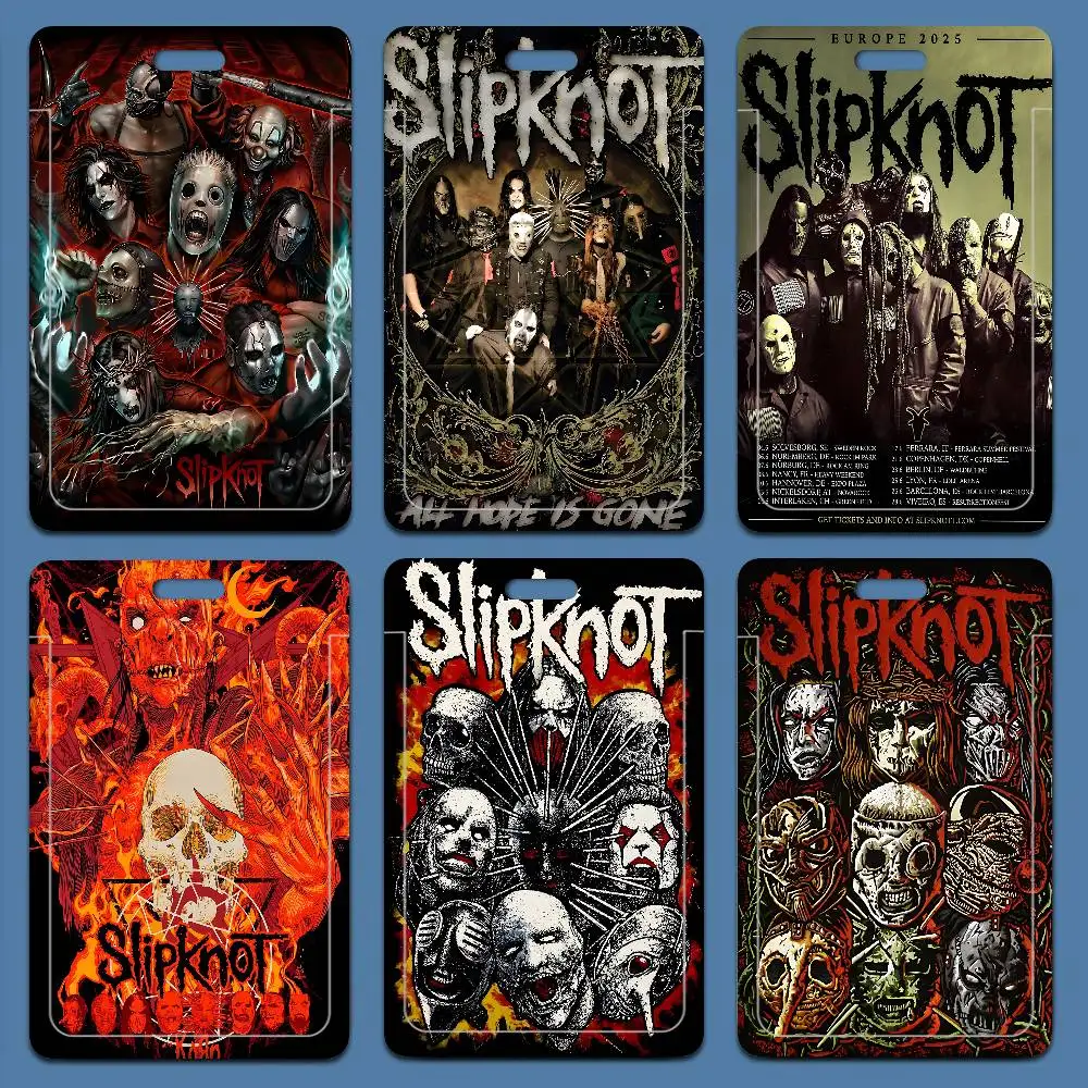 

Новые мультяшные бейджи-держатели для карт с символикой Slipknot, шнурки-брелоки для ключей, женские, студенческие, для подарка
