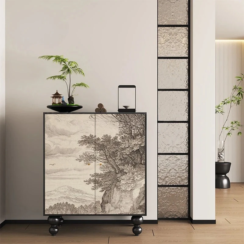 

HLZ French retro shoe cabinet entrance entrance storage storage side cabinet