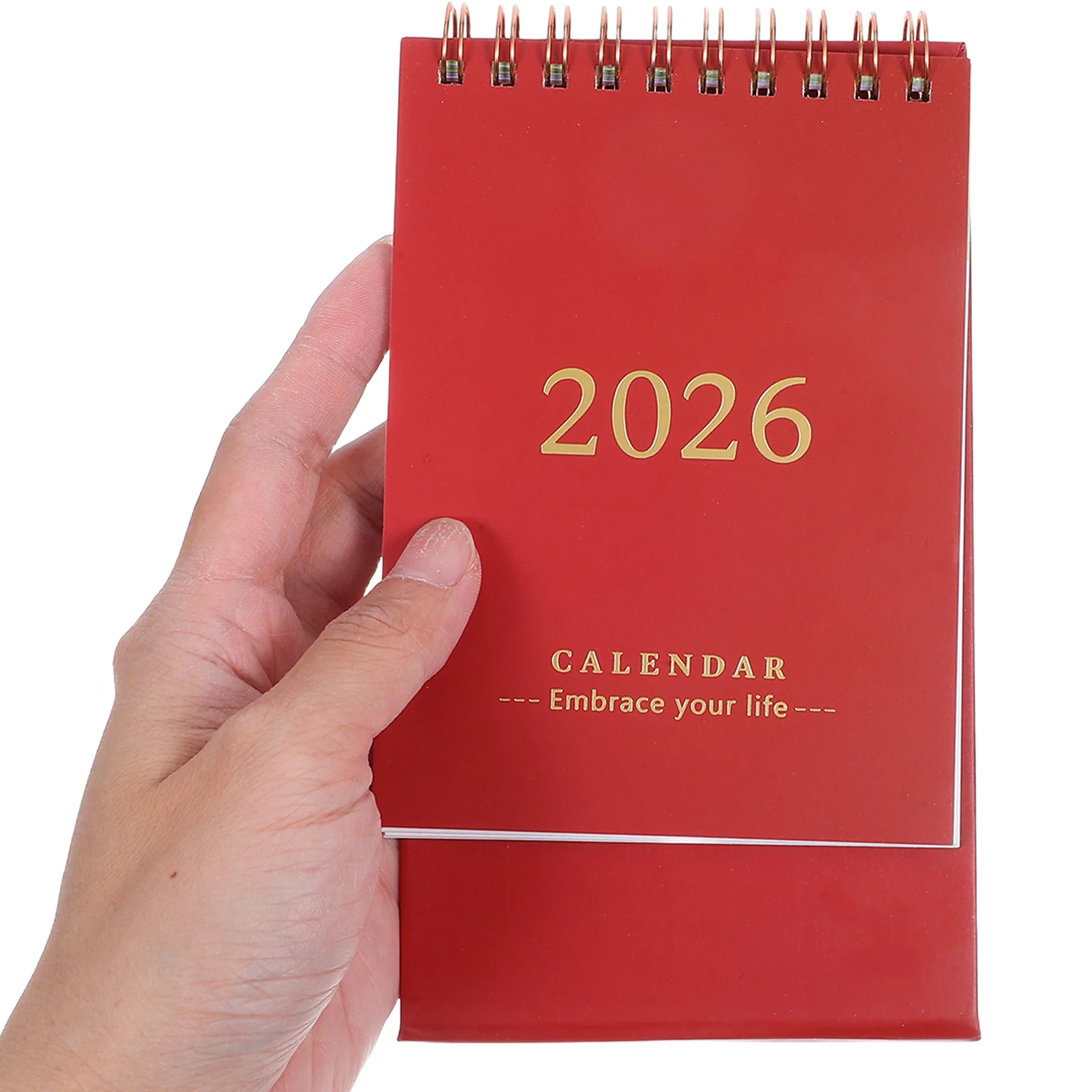 2026 Standing Flip Desk Compact Mini Desktop Planner Thick Paper Dark Red 2026 Monthly Schedule For Home Office School