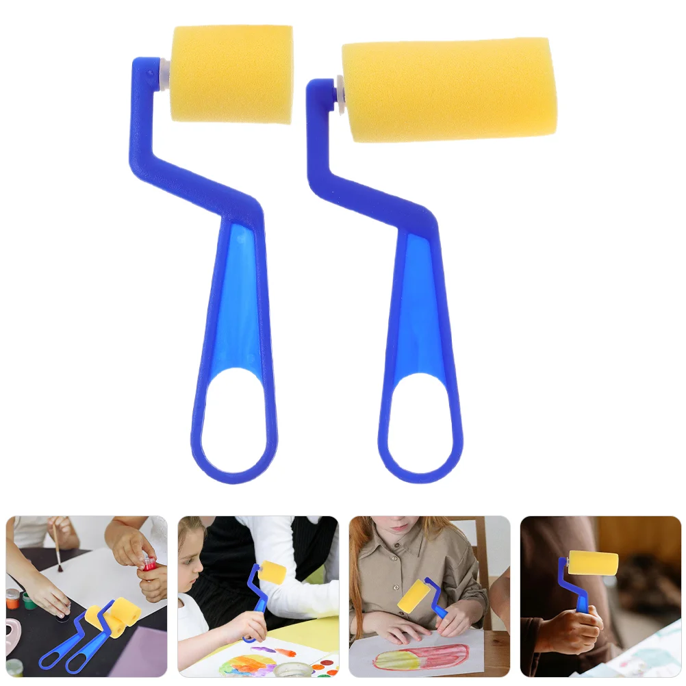 مجموعة فرش إسفنجية للرسم من 4 قطع، أدوات أطفال للأطفال، فرش بلاستيكية