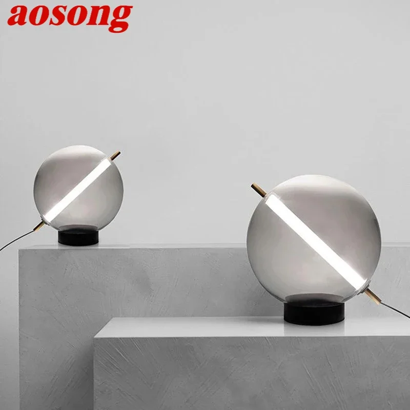 

AOSONG Contemporary GlassTable Lamp Nordic Fashionable Living Room Bedroom Creative LED Decoration Desk Light