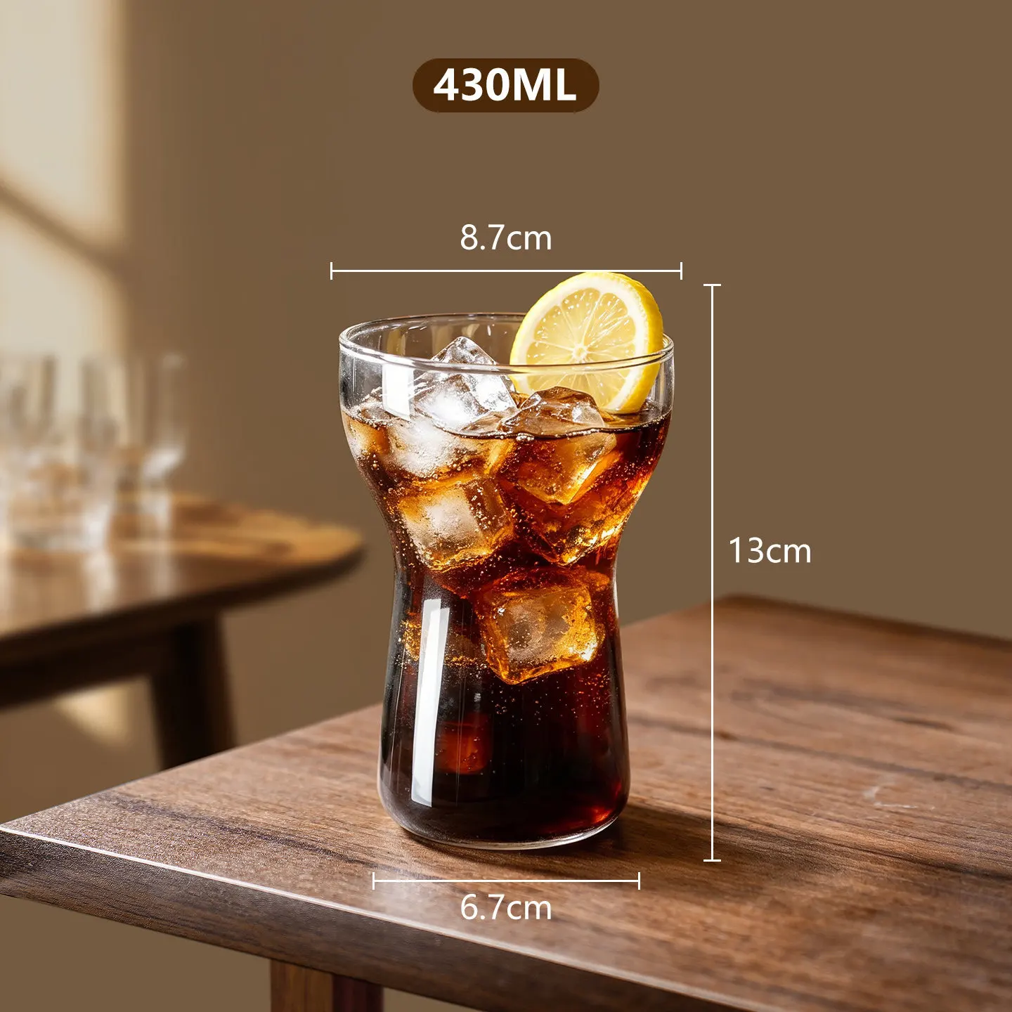 Simple coffee cups, high borosilicate glass cola cups, home juice, milk tea, cold drink cups, high-aesthetic glass cups
