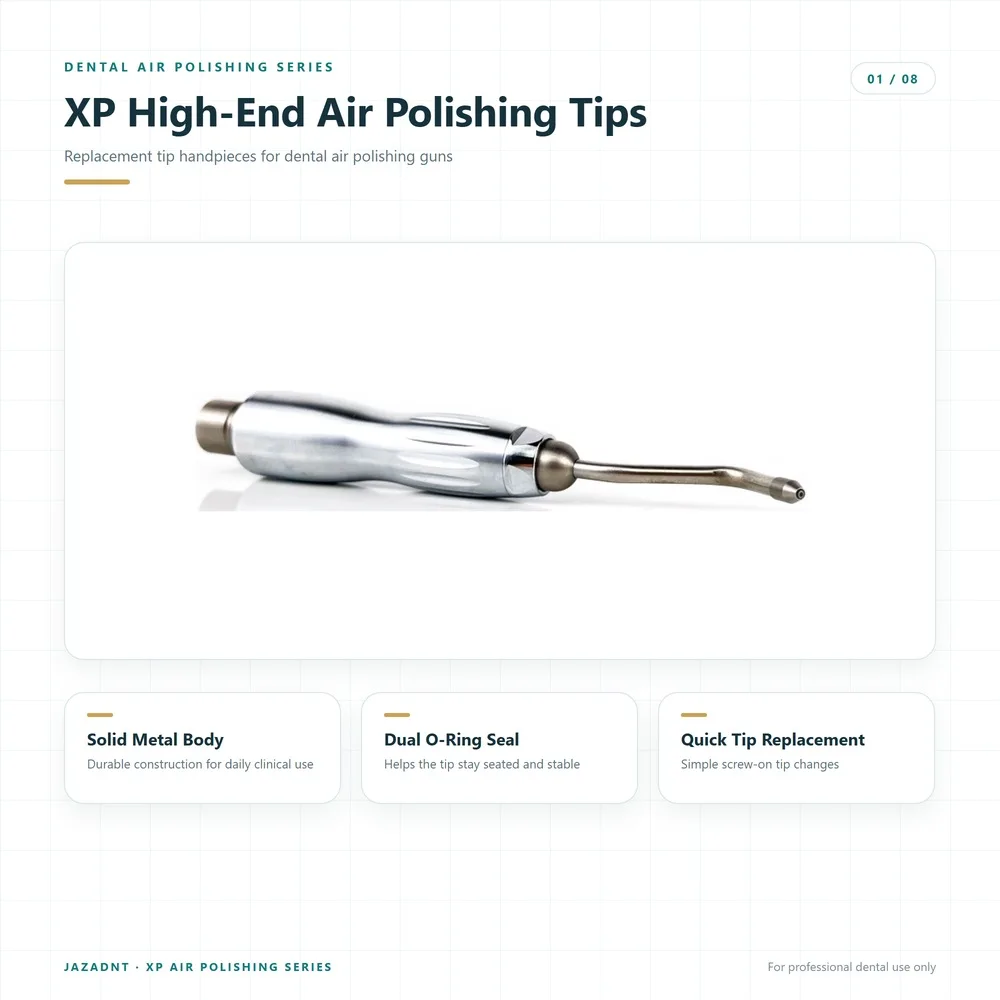 Dental Air Polisher Tips XP Series Nozzle Tip Handle Retainer Cap for Air Polishing Gun Supragingival Stain Removal