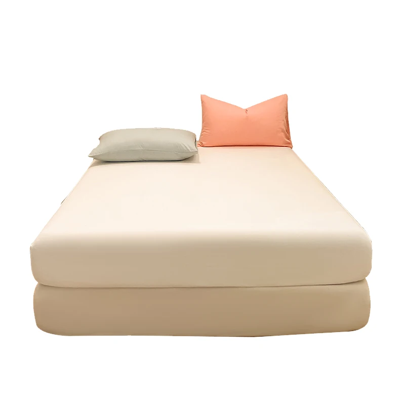 Summer Bed Cover One-piece Cotton Dust-proof Bed Cover Solid Color Mattress Bed Cover Protective Cover Bed Sheet Set