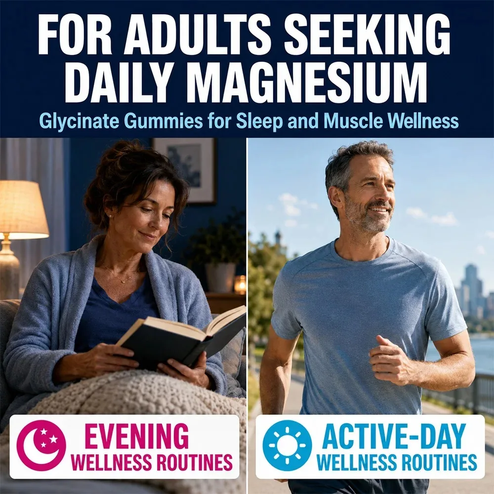 Magnesium Glycinate Gummies Helps Reduce Stress Promote Metabolism and Support Muscle & Bone Health