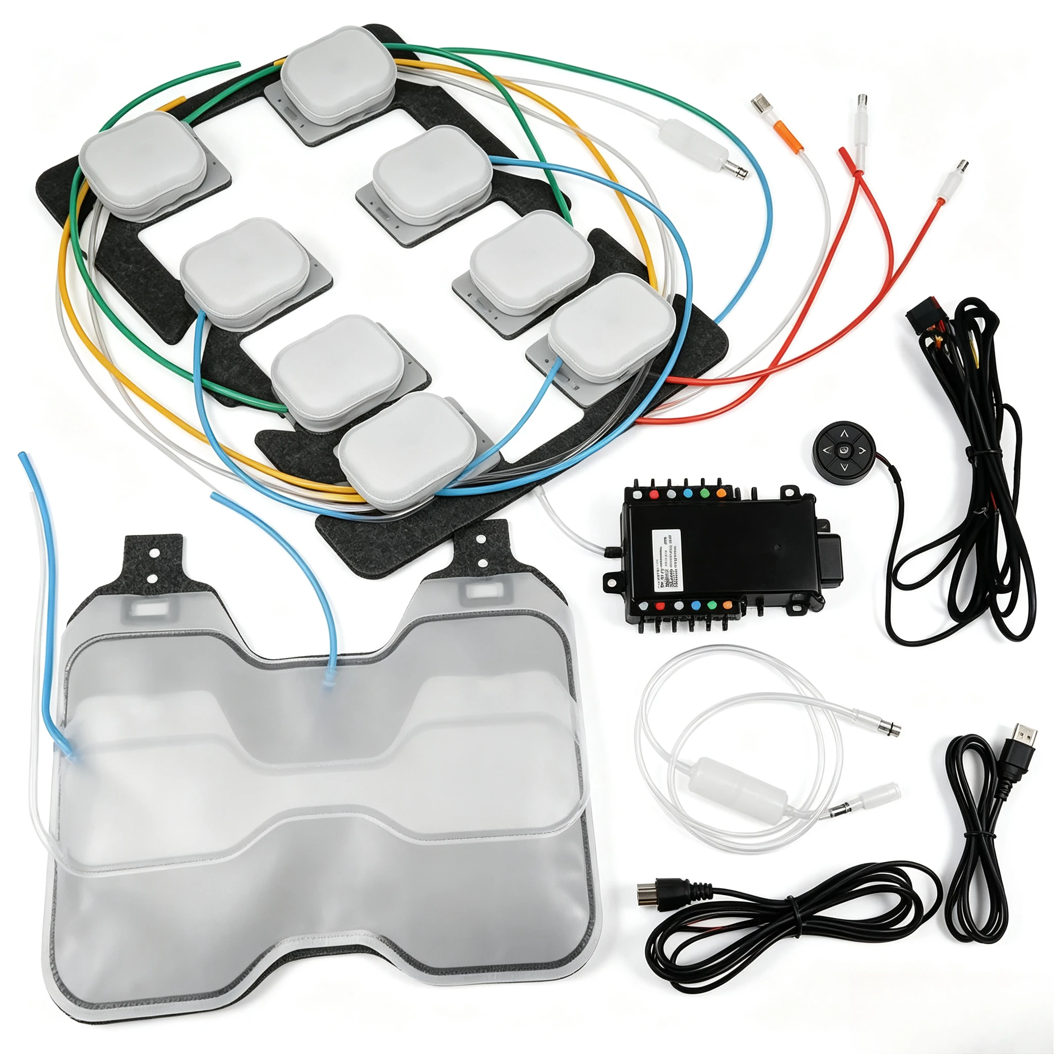 12-Point Air Massage Car Seat Cushion with Adjustable Lumbar Support Pillow Ergonomic Vehicle Massage Device