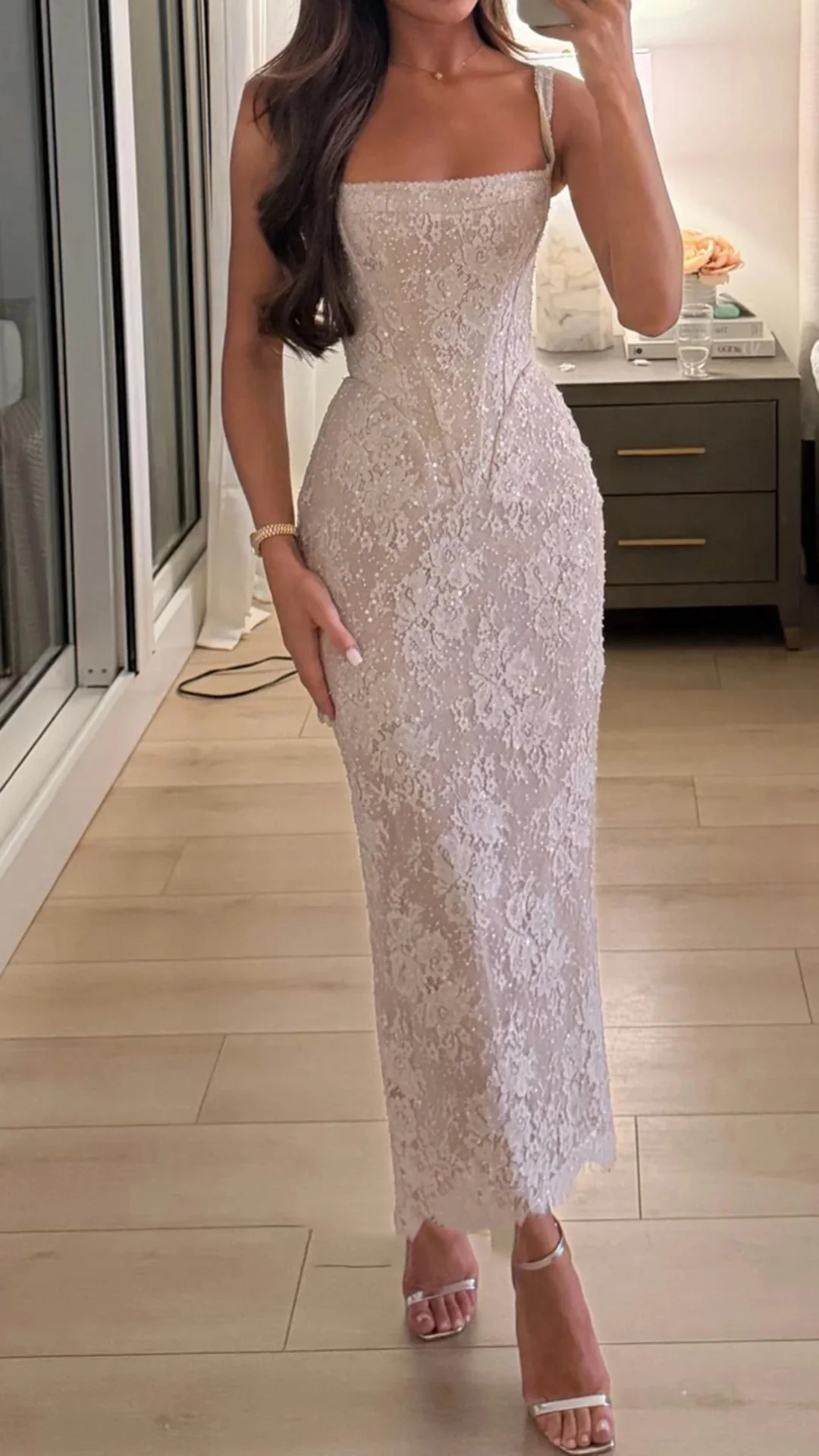 

Customized Dubai Sweet Evening Dress Customized Spaghetti Strap Lace Appliques Mermaid Party Gowns for Women 2026 Tea Length