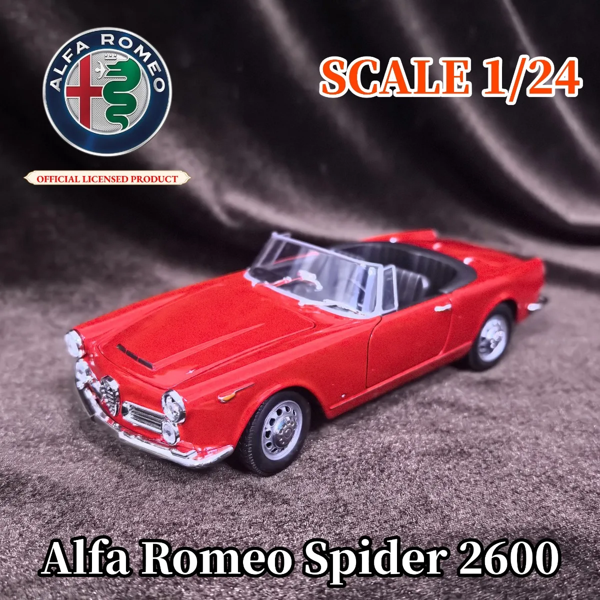 نموذج سيارة ألفا روميو سبايدر 2600 بمقياس محدود 1:24، لعبة هدية عيد الميلاد للأطفال من السيارة الفاخرة #1