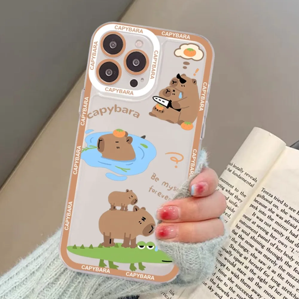 جراب هاتف Capybara كارتوني لهاتف Mobile ، غطاء محمول شفاف للغاية ، S 20 ، 21 ، 22 ، 23 ، Lite Plus