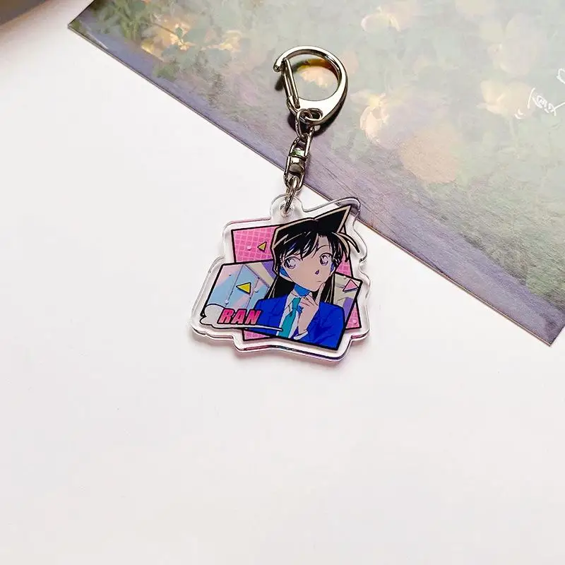 6Pcs Detective Conan Key Chain Anime Jimmy Kudo Student Backpack Keychain Accessories Creative Decorative Cute Pendant Gift