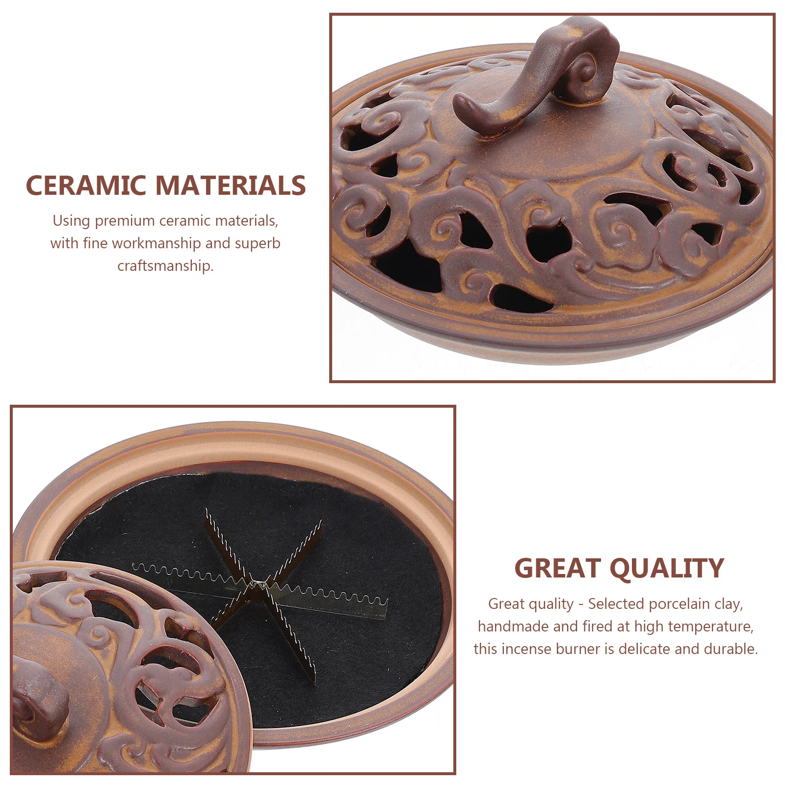 

Premium Ceramic Incense Burner Exquisite Aroma Burner Home Decor Relaxing Atmosphere Bedroom Living Room Office Study