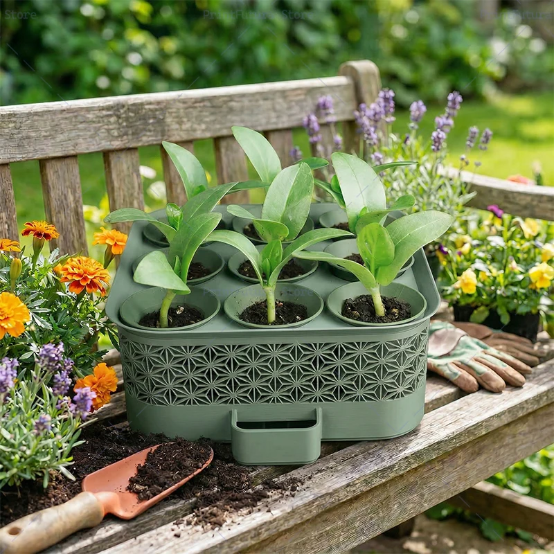 3d Printed 3X3 Grids Cell Nursery Pots for Seedling,eco-friendly plastic Seedling Cup ,Garden Plant Seedling Germination Tool